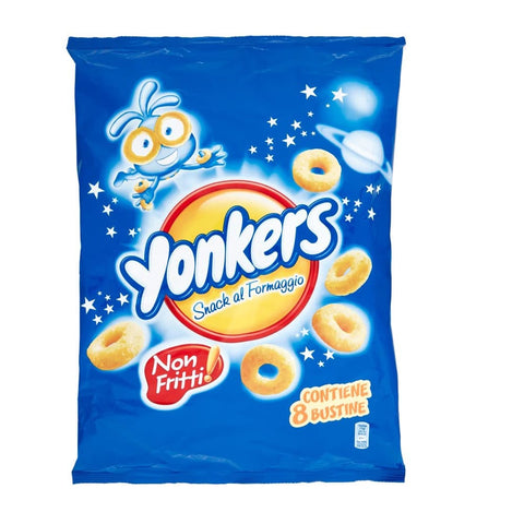 Yonkers Chips Yonkers mais Maissnack mit Käse chips 8 Portionstüten á 120g Käsechips 6x Original italienisch 4009267000071