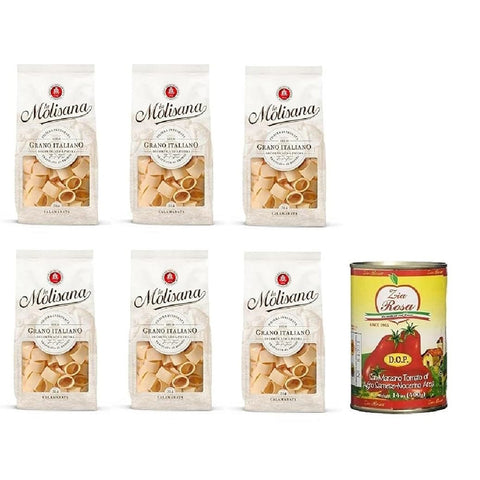 Zia Rosa La Molisana Calamarata Pasta Lenta Lavorazione Teigwaren aus Hartweizengrieß Bronze Zeichnung Zia Rosa 6x 500g + 400g italienisch Original