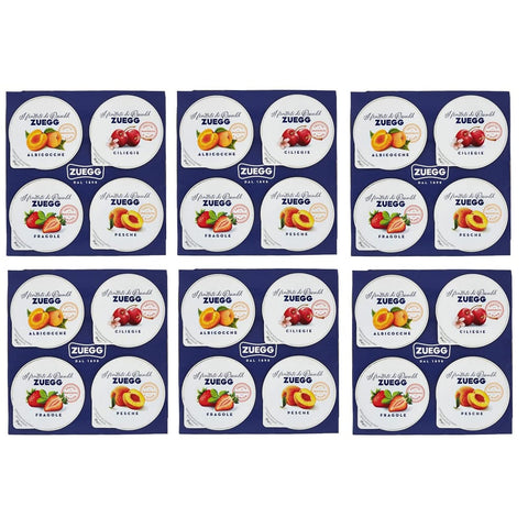 Zuegg Konfitüren 6x Zuegg Monoporzioni Marmeladen in Einzelportionen 4 Verschiedene Geschmacksrichtungen Aprikose - Pfirsich - Kirsche - Erdbeere 100 g ( 4x25 g ) 8000340555248